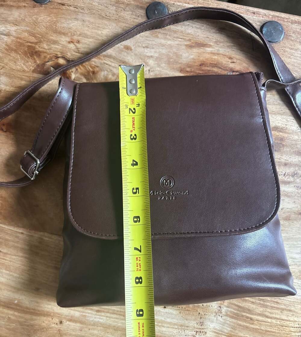 Mick-Chwood Paris Brown Leather Crossbody Flap Bag - Picture 13 of 14